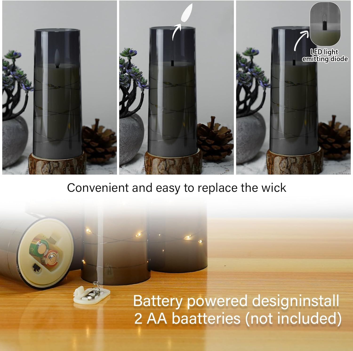 Thumbnail 1 de Kakoya Flameless LED Candles, 5-Piece Set
