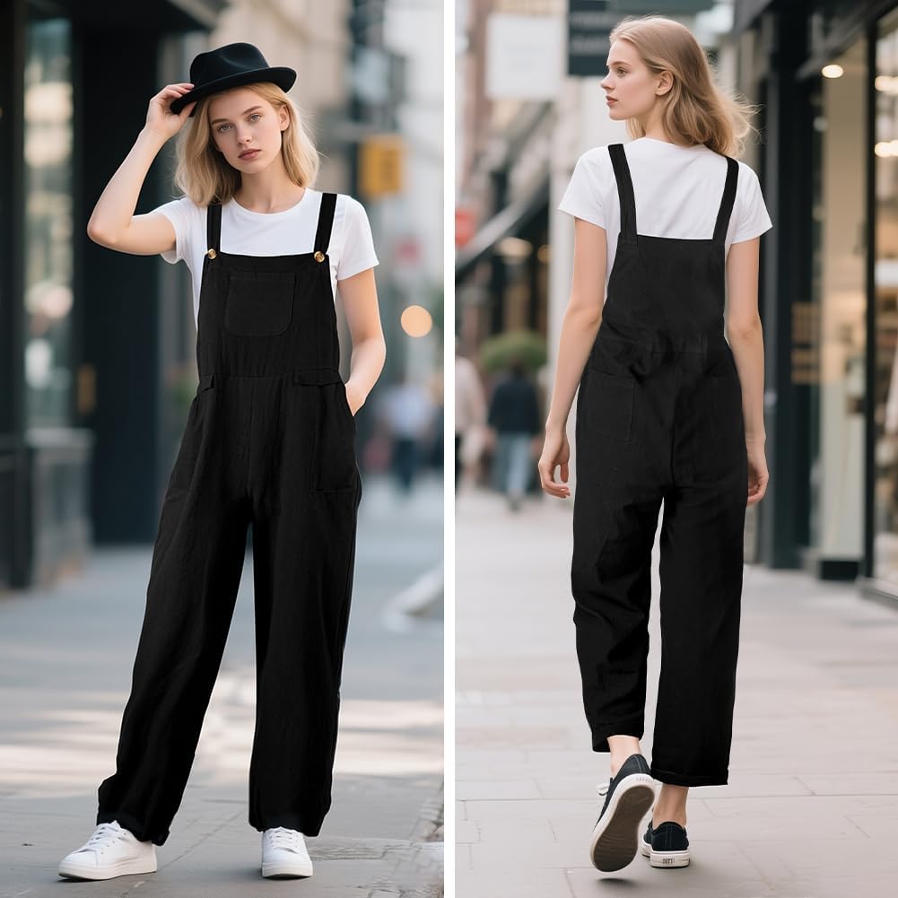 Detalle 2 de BSBUY sommarjumpsuit i snickarbyxmodell med justerbara axelband och lösa ben