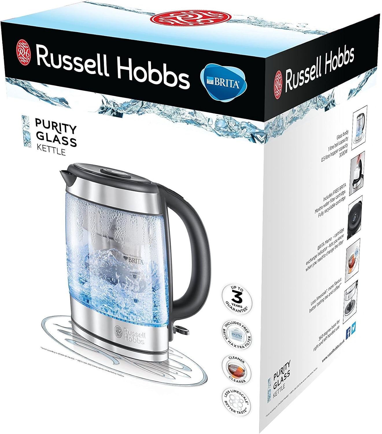 Detalle de Russell Hobbs BRITA Purity Glass 1.5L Kettle