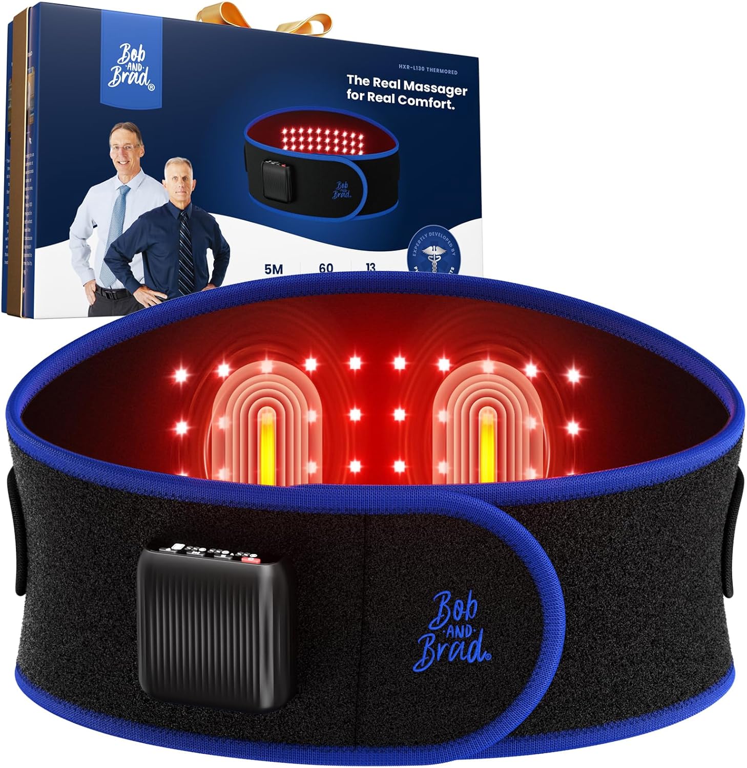 Detalle de BOB AND BRAD ThermoRed kabelloser Infrarot-Wärmegürtel mit Rotlicht, Vibration und Massagefunktion