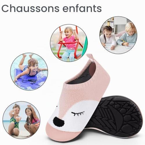 Thumbnail 7 de Kyopp Enfants Chaussons Garçons et Filles Respirants — Chaussons Doux Antidérapants pour Renard Rose 28/29 EU