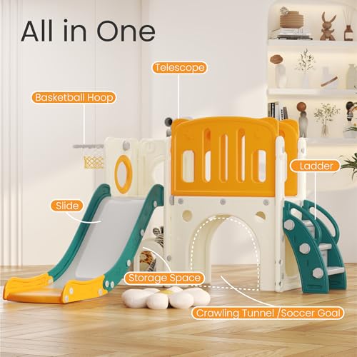 Detalle de hoopyosms Tobogán Infantil con Escalera y Baloncesto