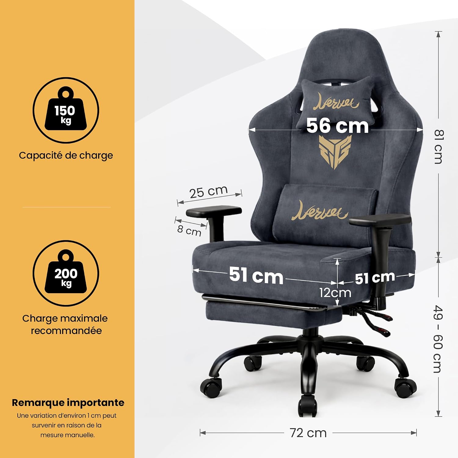 Thumbnail 1 de Riftracer Fauteuil Gaming Ergonomique avec Appui-Tête et Support Lombaire – Réglable, Repose-Pieds et Dossier 80–140°