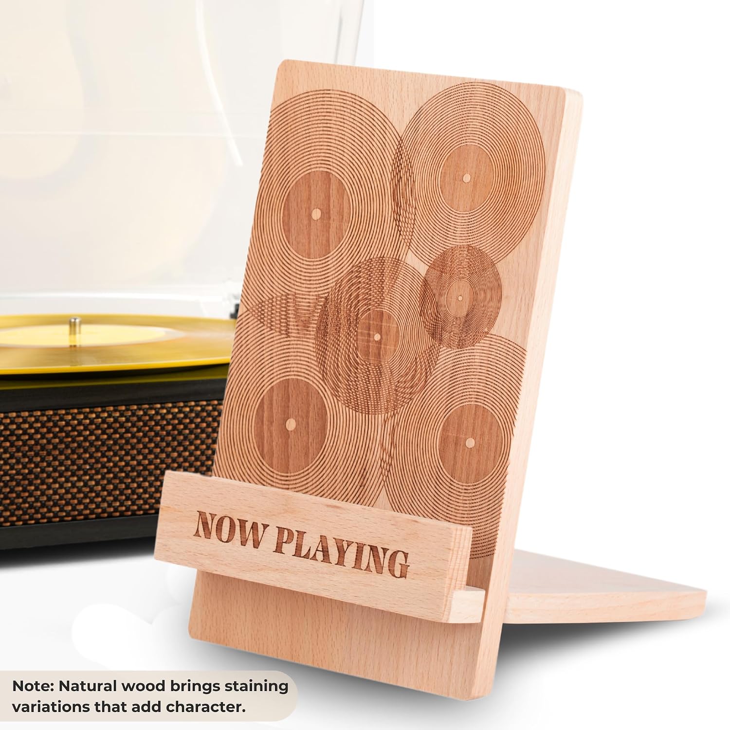 Detalle 1 de Sonny & Sloane Vinyl Record Display Stand, Beech Wood