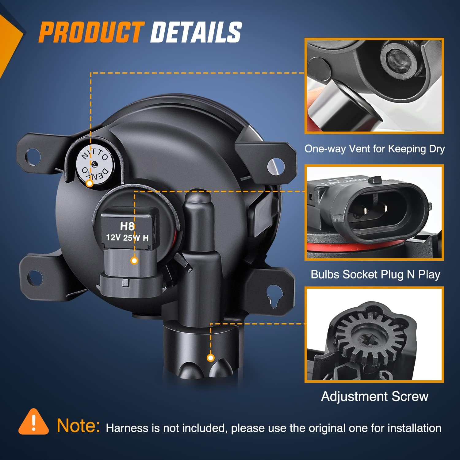 Detalle de Nilight Fog Light Assembly for Honda Civic 2015-2020