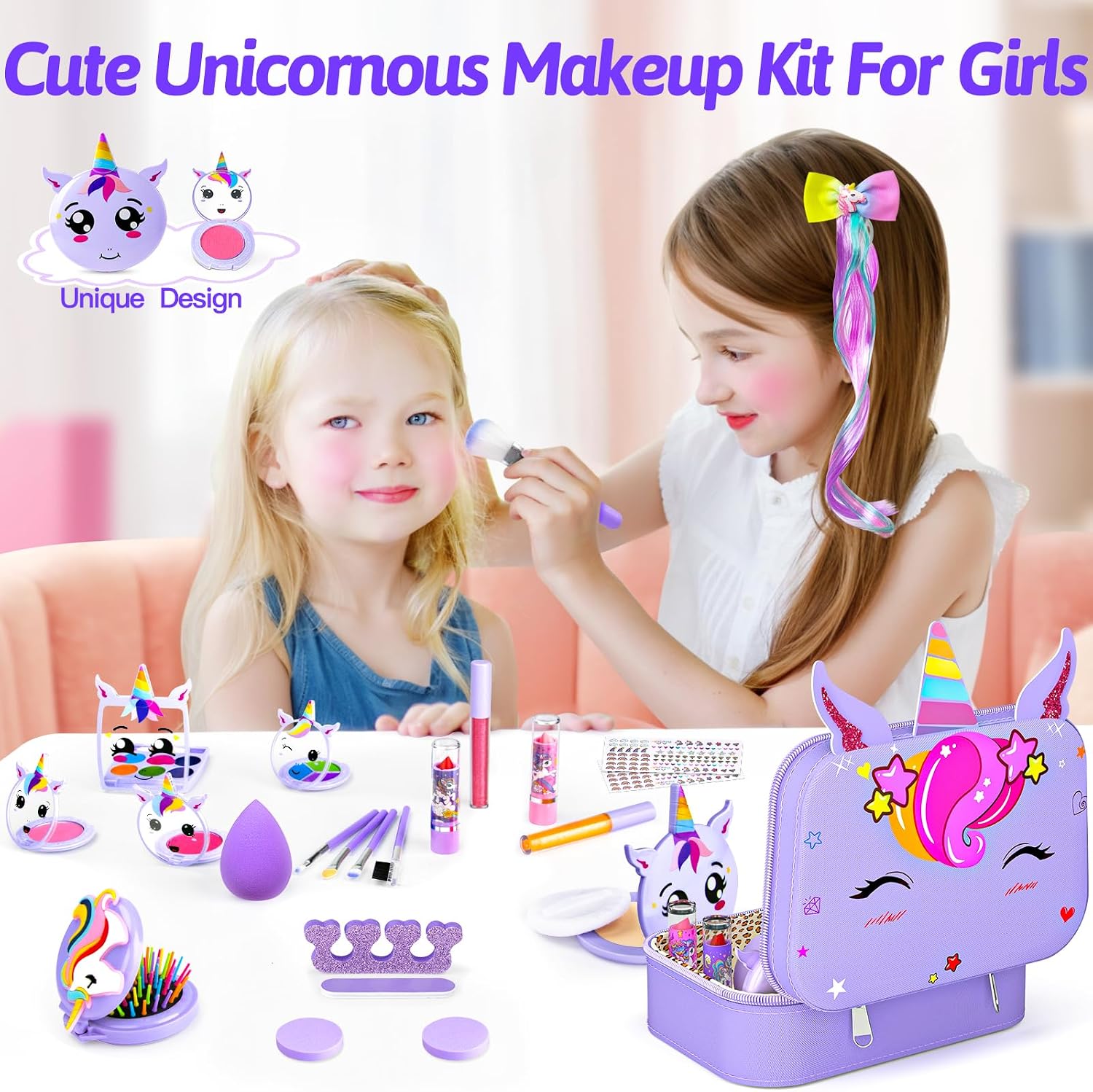 Detalle 2 de Mqsiuve Little Girls Makeup Kit washable set for ages 3–12