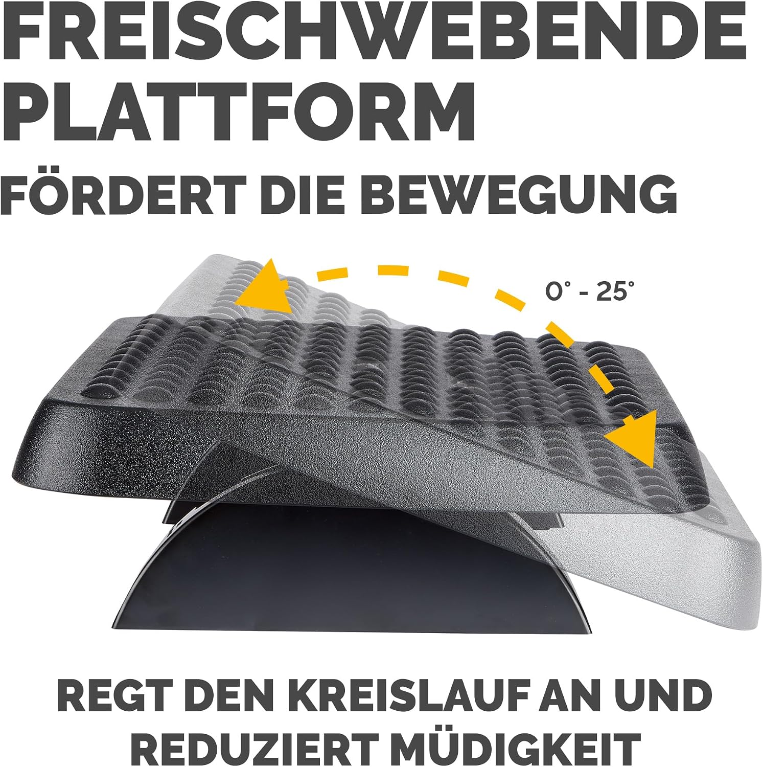 Detalle de Fellowes Fußstütze Standard – verstellbar, aus recyceltem Kunststoff, 2 Höhen
