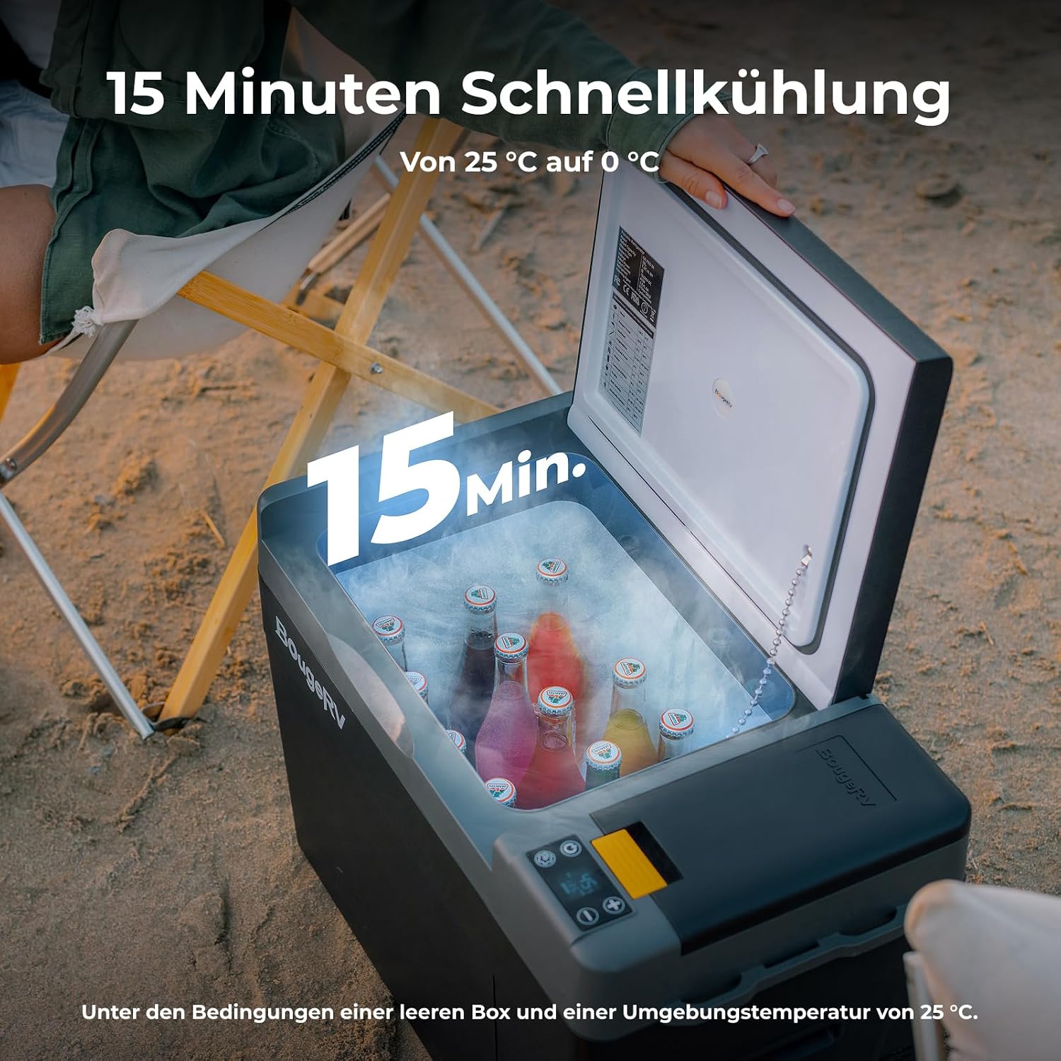 Thumbnail 4 de BougeRV CRPRO Kompressor Kühlbox 12V mit 277Wh Akku – 29 Liter, tragbar, für Auto & Camping
