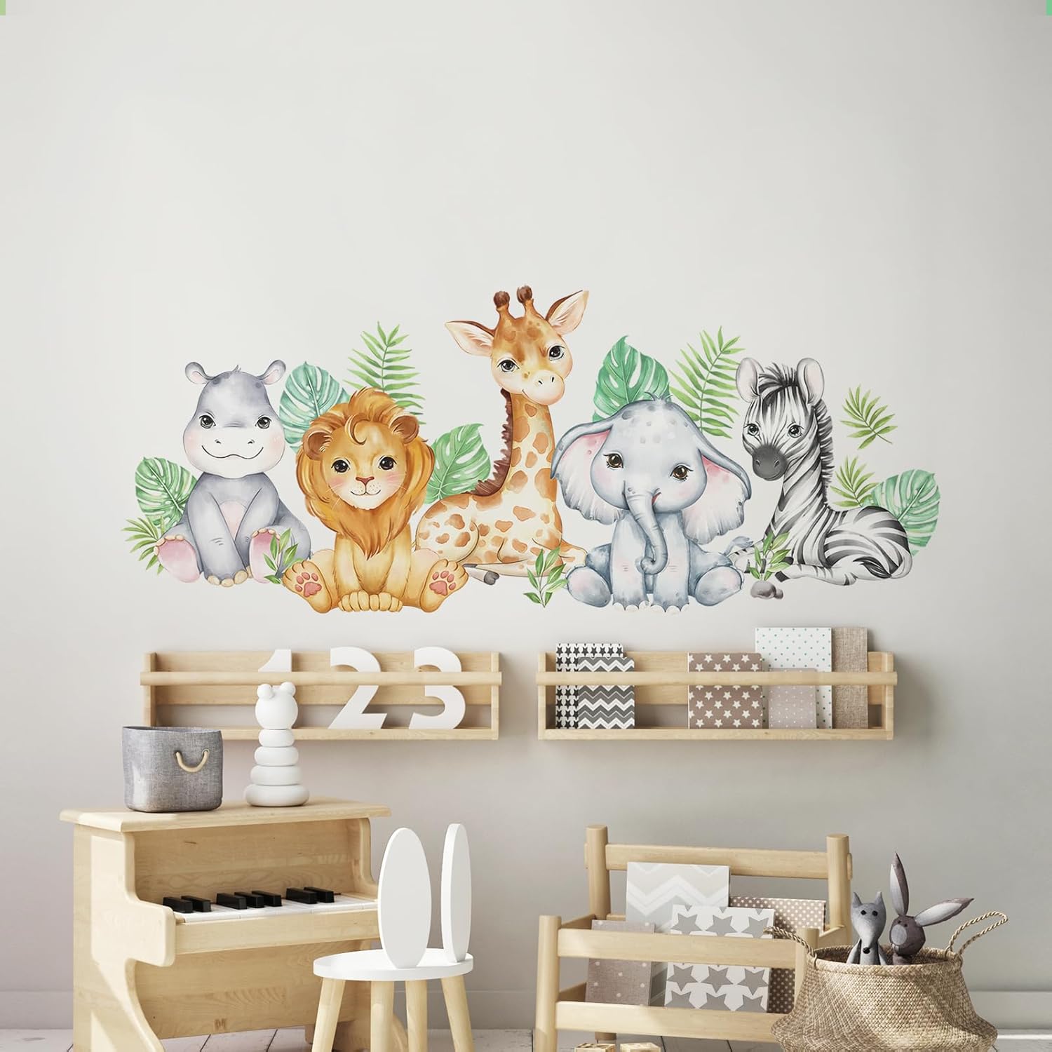 Thumbnail 2 de Tanlaby Dschungel Tier Wandsticker: Waldtiere für Kinderzimmer – abnehmbar & selbstklebend