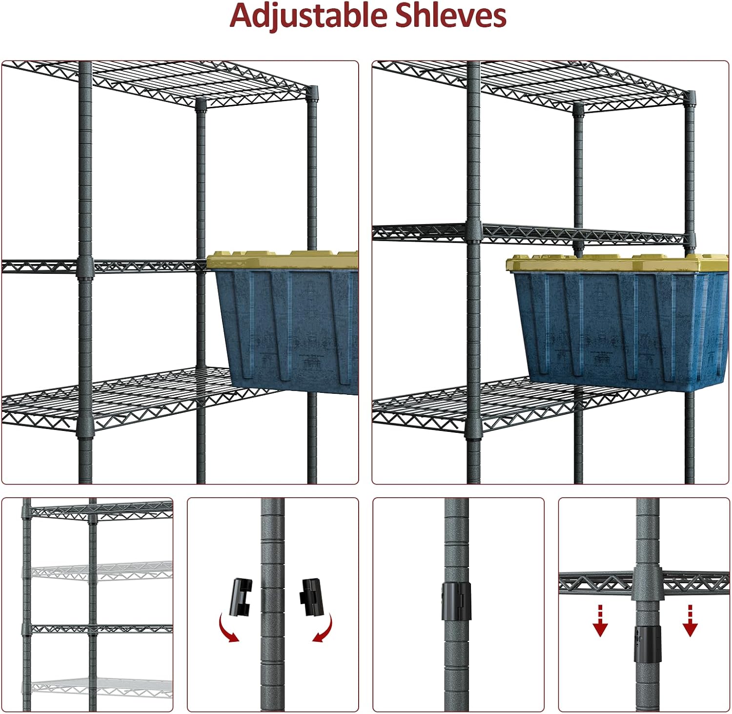 Thumbnail 3 de IZEUK 4-Tier Outdoor Metal Storage Shelving Unit 59"