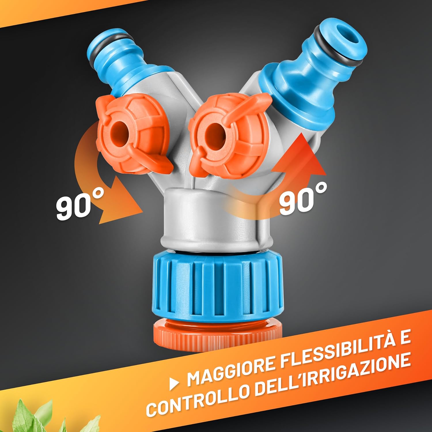 Thumbnail 1 de GRÜNTEK Raccordo Rubinetto a 2 Vie con Valvola e Attacco Rapido – 3/4" Ø, Adattatore 1" Filettato