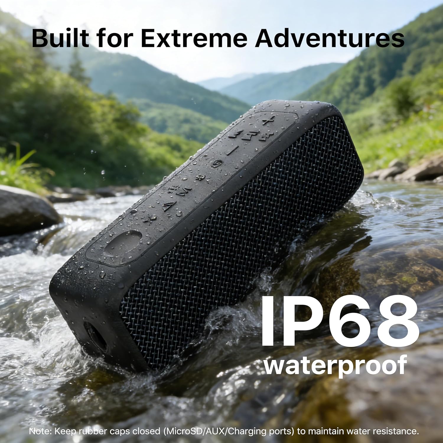 Thumbnail 4 de JUOVI ZS300 cassa Bluetooth portatile IP68 con Bluetooth 6.0, TWS e ingresso AUX da 3,5 mm (nero)