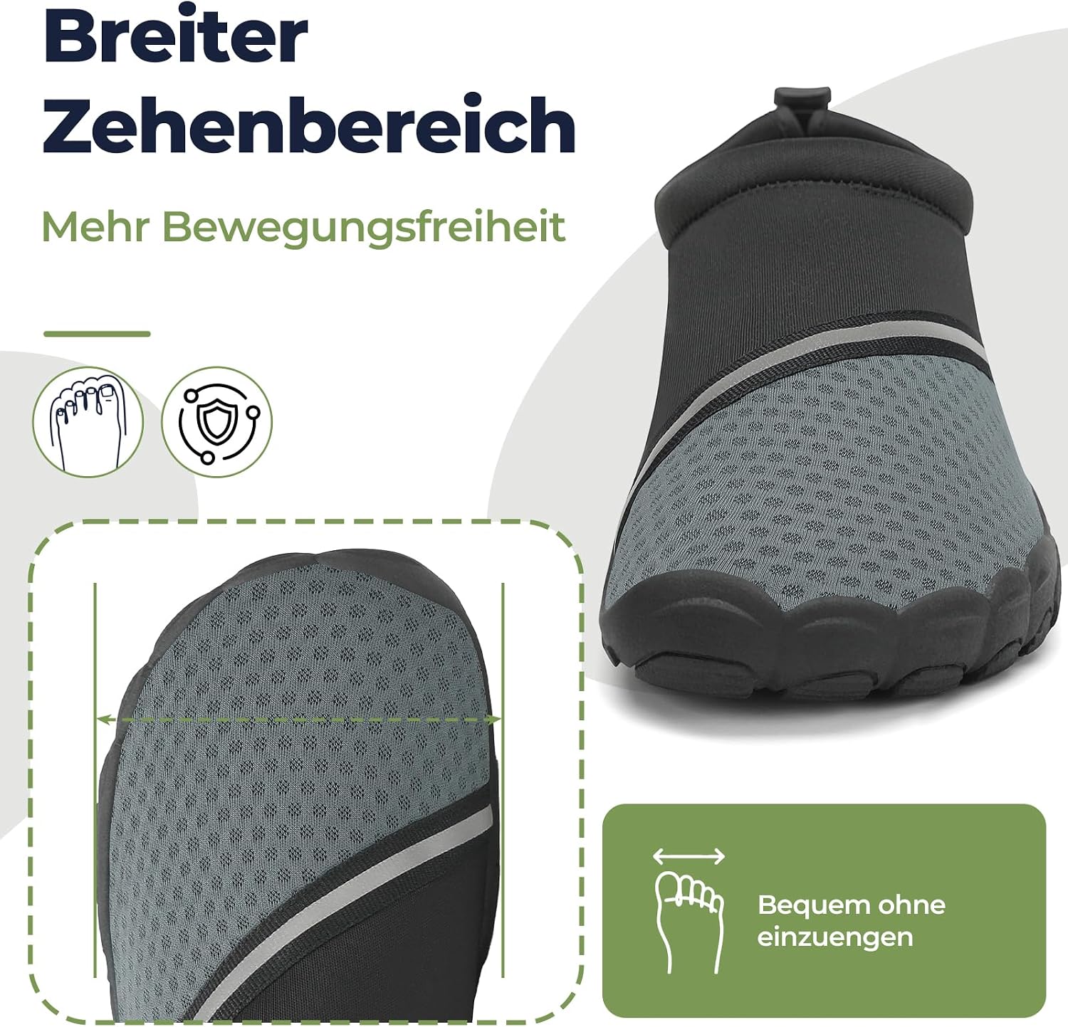 Detalle de Mishansha Badeschuhe Wasserschuhe – rutschfest, schnelltrocknend und leicht (Gr. 36–46)