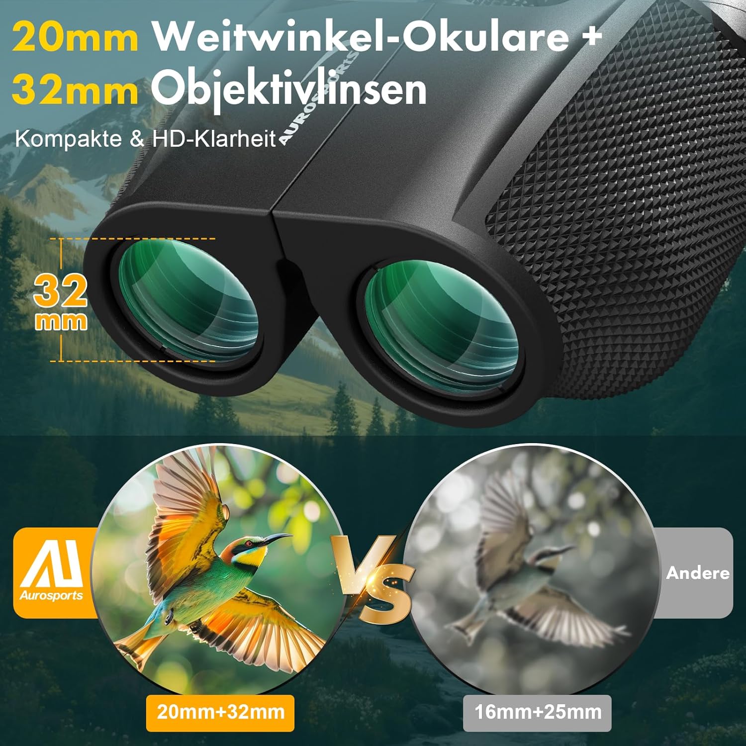 Detalle 2 de Aurosports 12x32 Fernglas Erwachsene