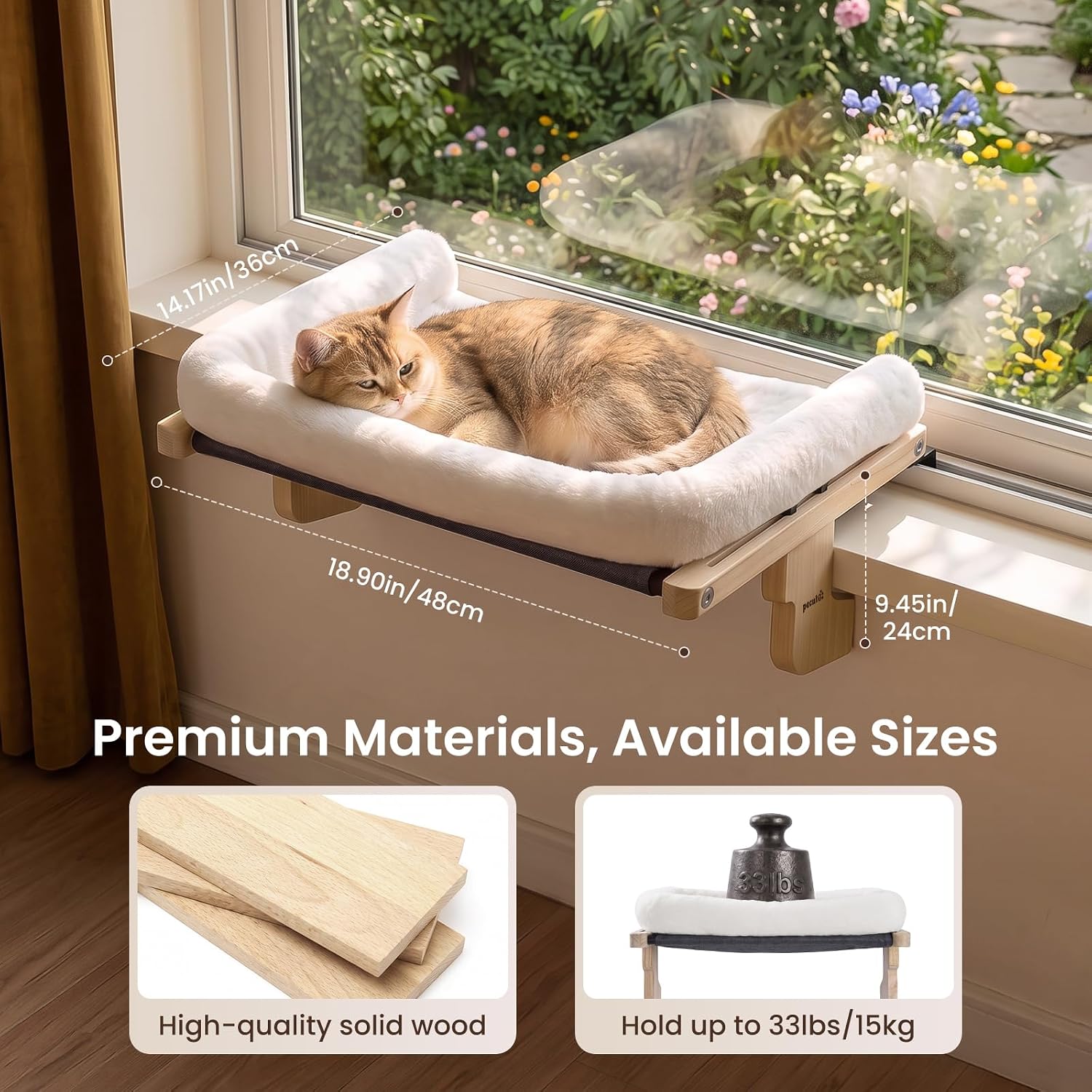 Detalle de Pecute Cat Windowsill Perch, 18.9-inch
