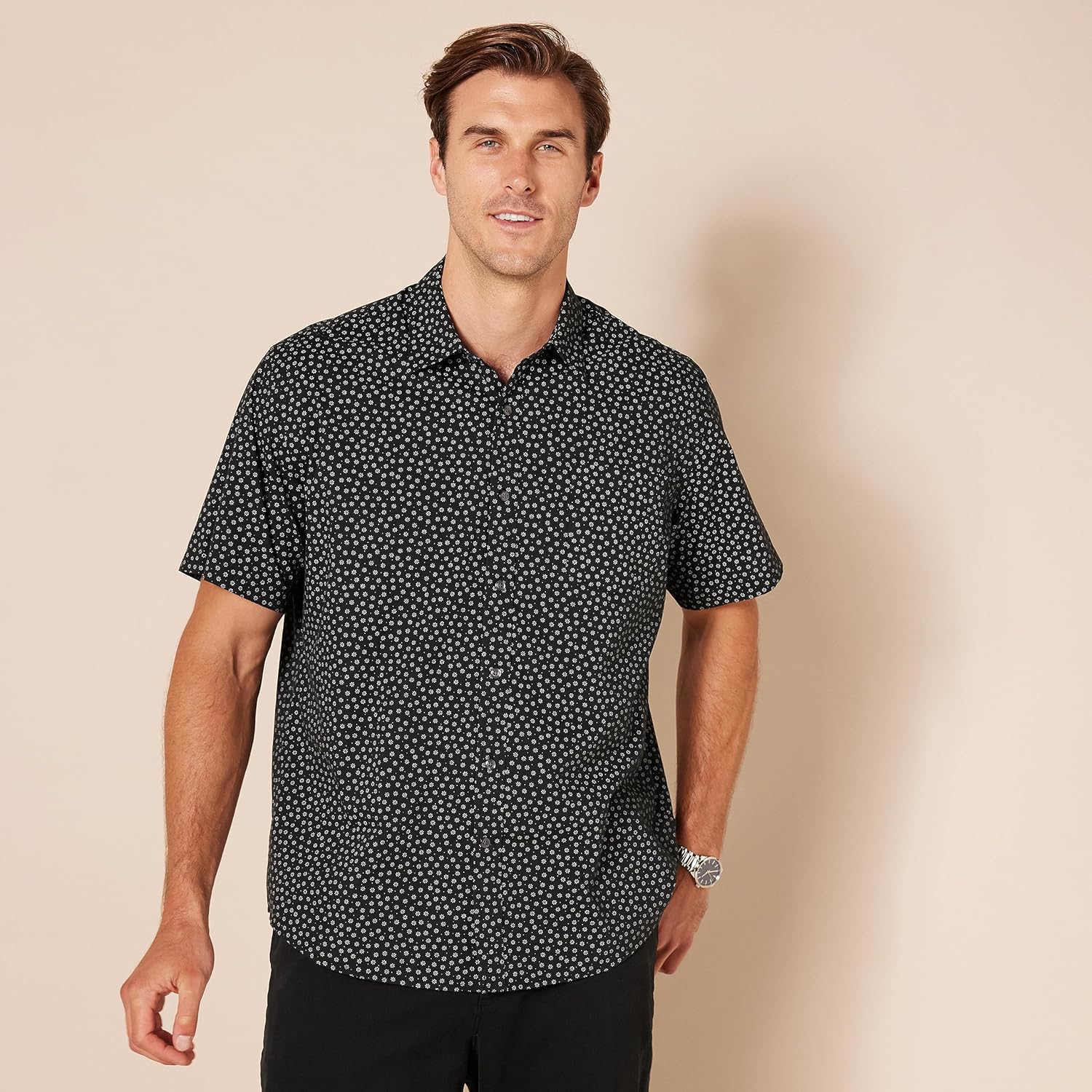 Thumbnail 4 de Amazon Essentials Men's Regular-Fit Short-Sleeve Print Shirt