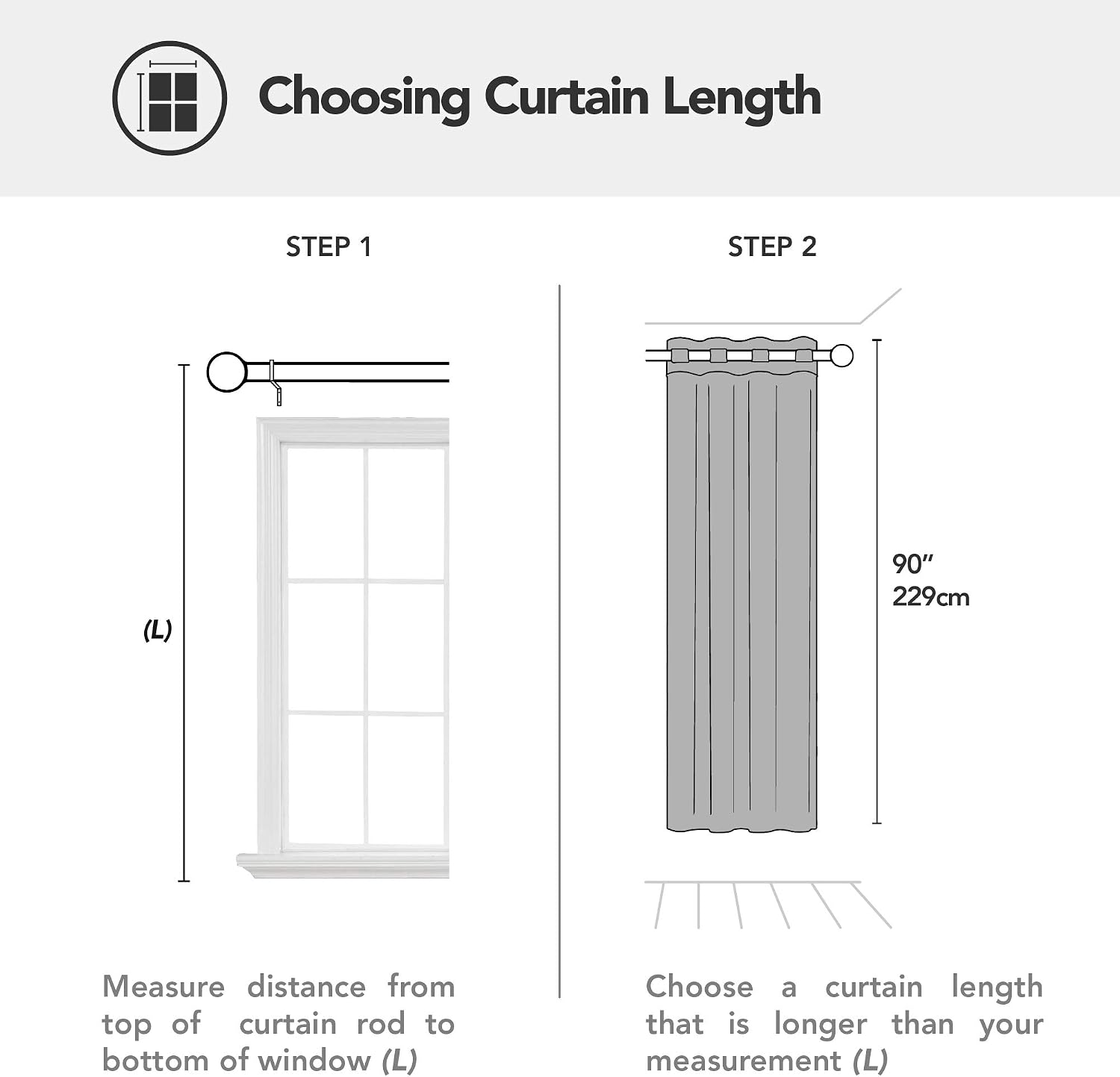 Detalle de Deconovo Blackout Eyelet Curtains in Dark Grey (1 Panel) for Sun Protection & Privacy