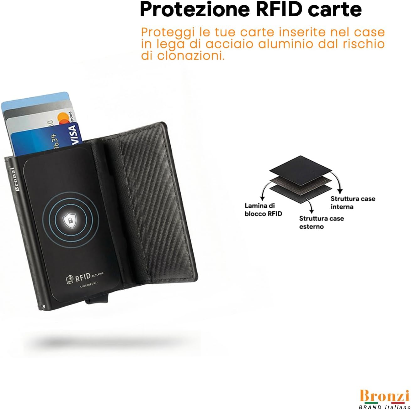 Thumbnail 6 de Bronzi Portafoglio Uomo Slim Piccolo 10x6,5 cm