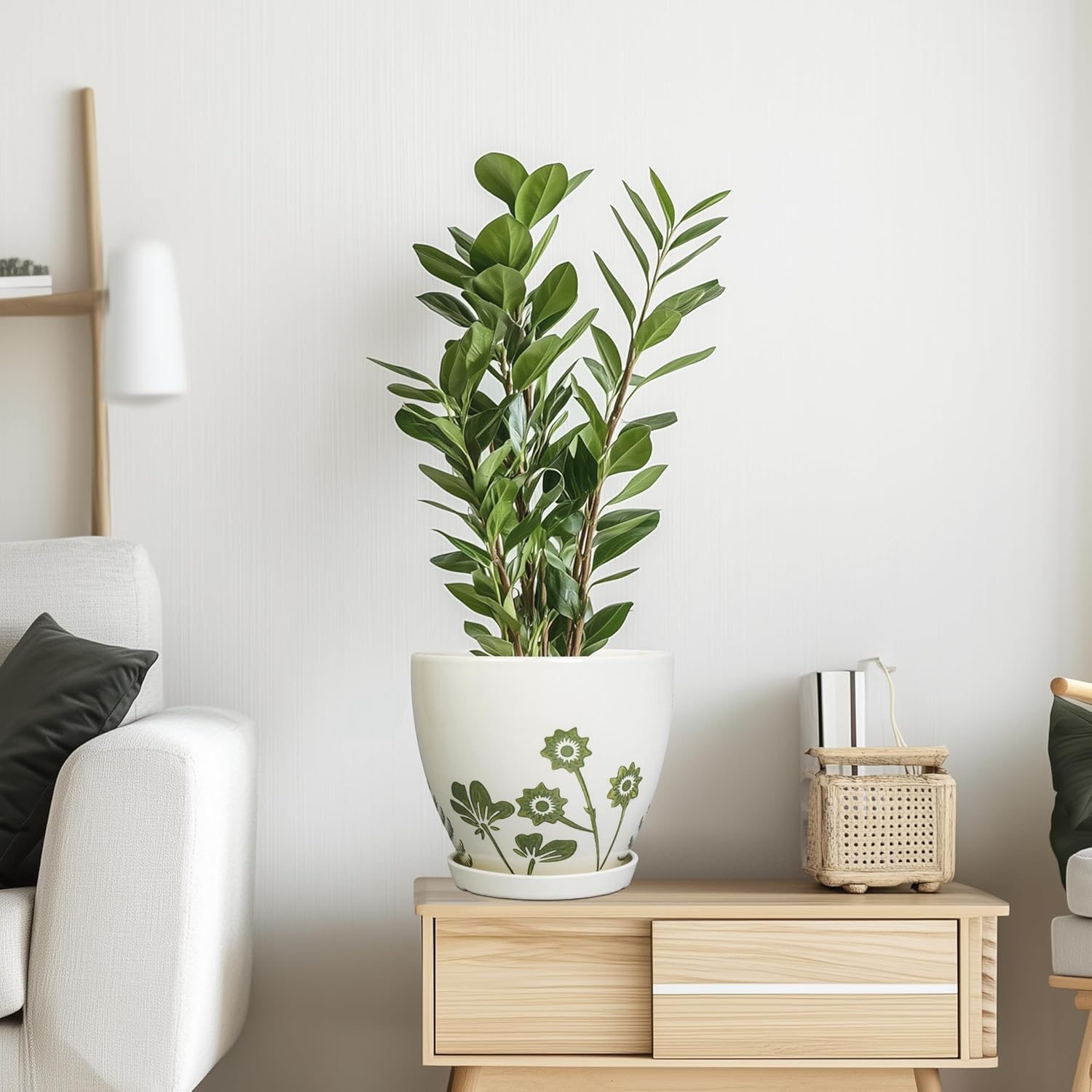 Thumbnail 5 de MPotTo 8.2 Inch Ceramic Plant Pot with Saucer