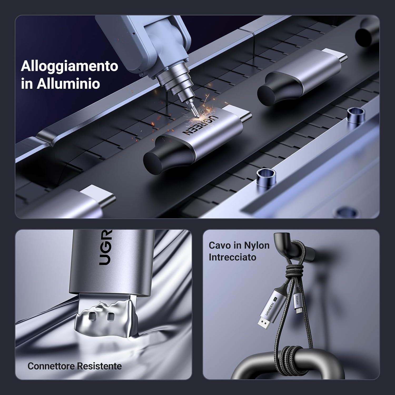 Thumbnail 4 de UGREEN Cavo USB-C a DisplayPort 1.4 con supporto 8K/VRR, Thunderbolt 4 e compatibilità con iPhone, Mac e iPad