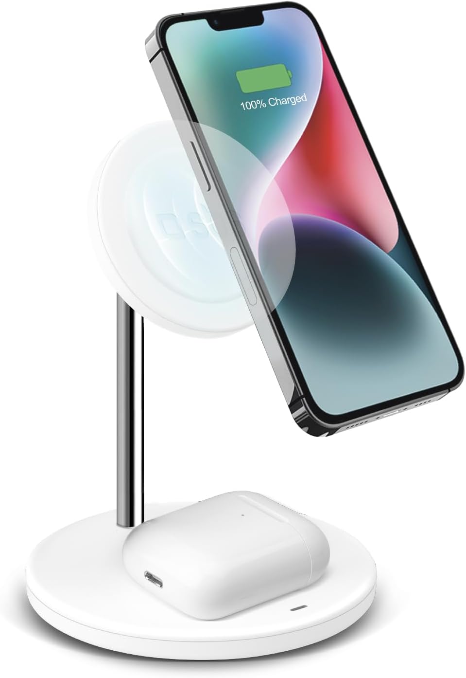 Detalle de SBS Stazione Ricarica Wireless 2in1 15W + 5W – Design Minimal bianco, ADS