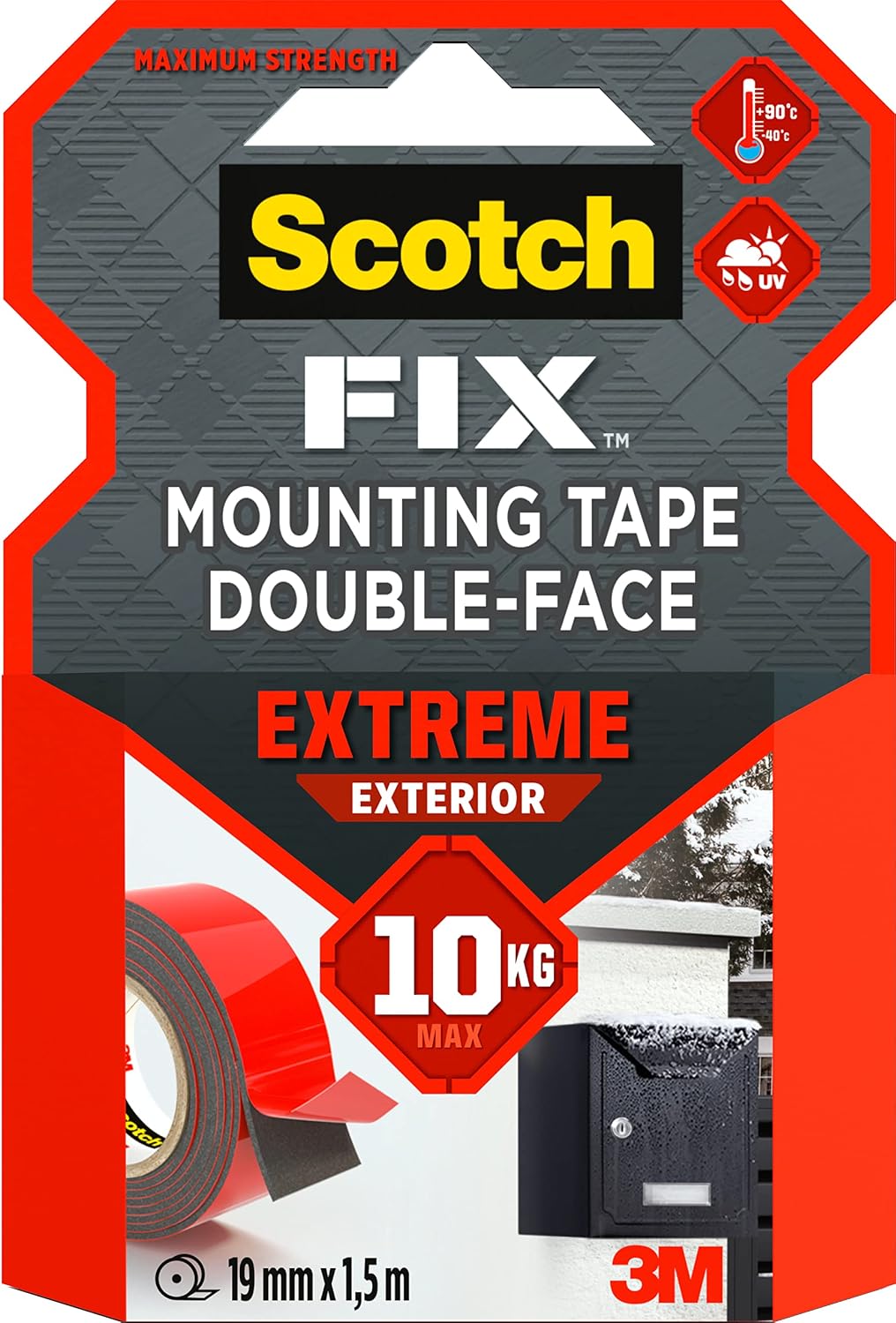 Thumbnail 3 de Scotch doppelseitiges Montageklebeband Grau 19 mm x 5 m – extrem starker Halt, outdoor geeignet