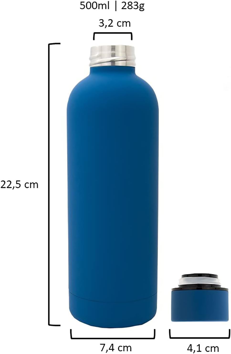 Thumbnail 2 de T&N Edelstahl Trinkflasche 500 ml – Thermosflasche für Büro, unterwegs und Sprudel
