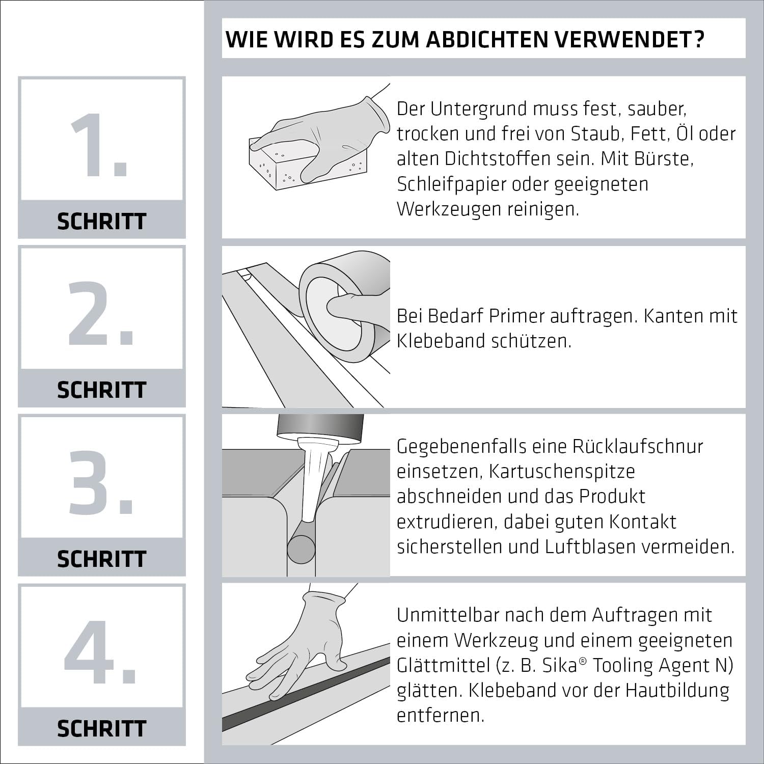 Thumbnail 4 de Sikaflex-11 FC Purform Schwarz – elastischer Kleb- und Dichtstoff 300 ml