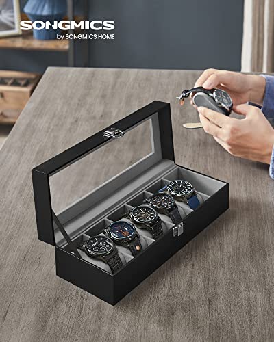 Detalle 2 de SONGMICS JWB06BK Caja para 6 relojes 48 mm