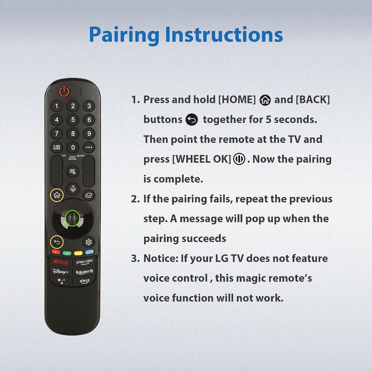 Thumbnail 4 de Magic Remote for LG TV: Replacement remote for 2018–2025 LG Smart TV models with Voice and Pointer