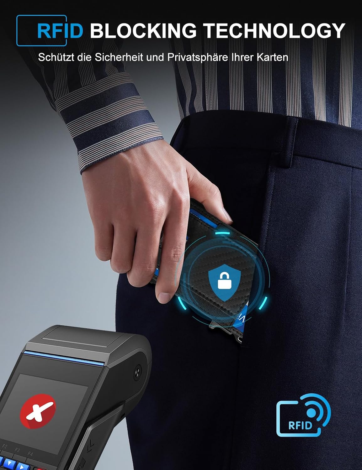 Thumbnail 3 de Kreditkartenetui Slim Wallet mit Münzfach 💼
