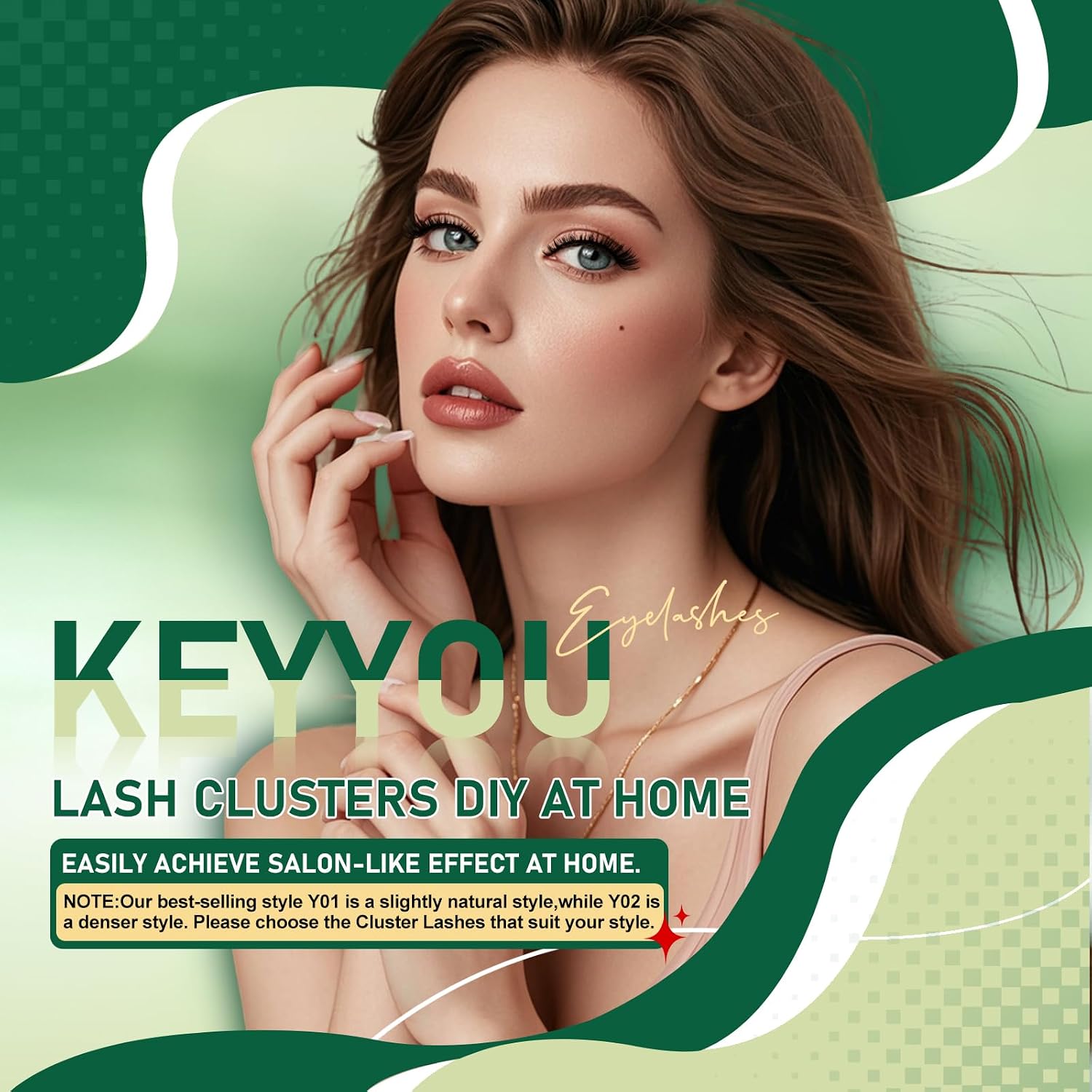 Thumbnail 4 de KEYYOU Lash Clusters 96pcs Y02 D Curl
