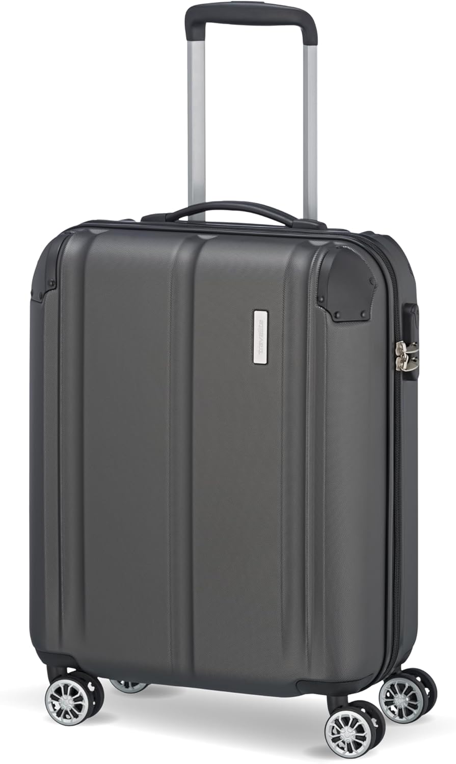 Detalle de Travelite City Handgepäck Trolley klein – 55x40x20 cm, 40 l, 2,7 kg, Hartschale aus ABS