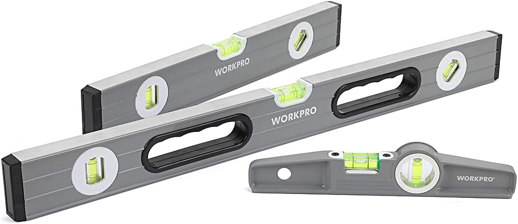 Detalle de WORKPRO zestaw 3 poziomic: magnetyczna torpedowa 23 cm oraz 40 i 60 cm