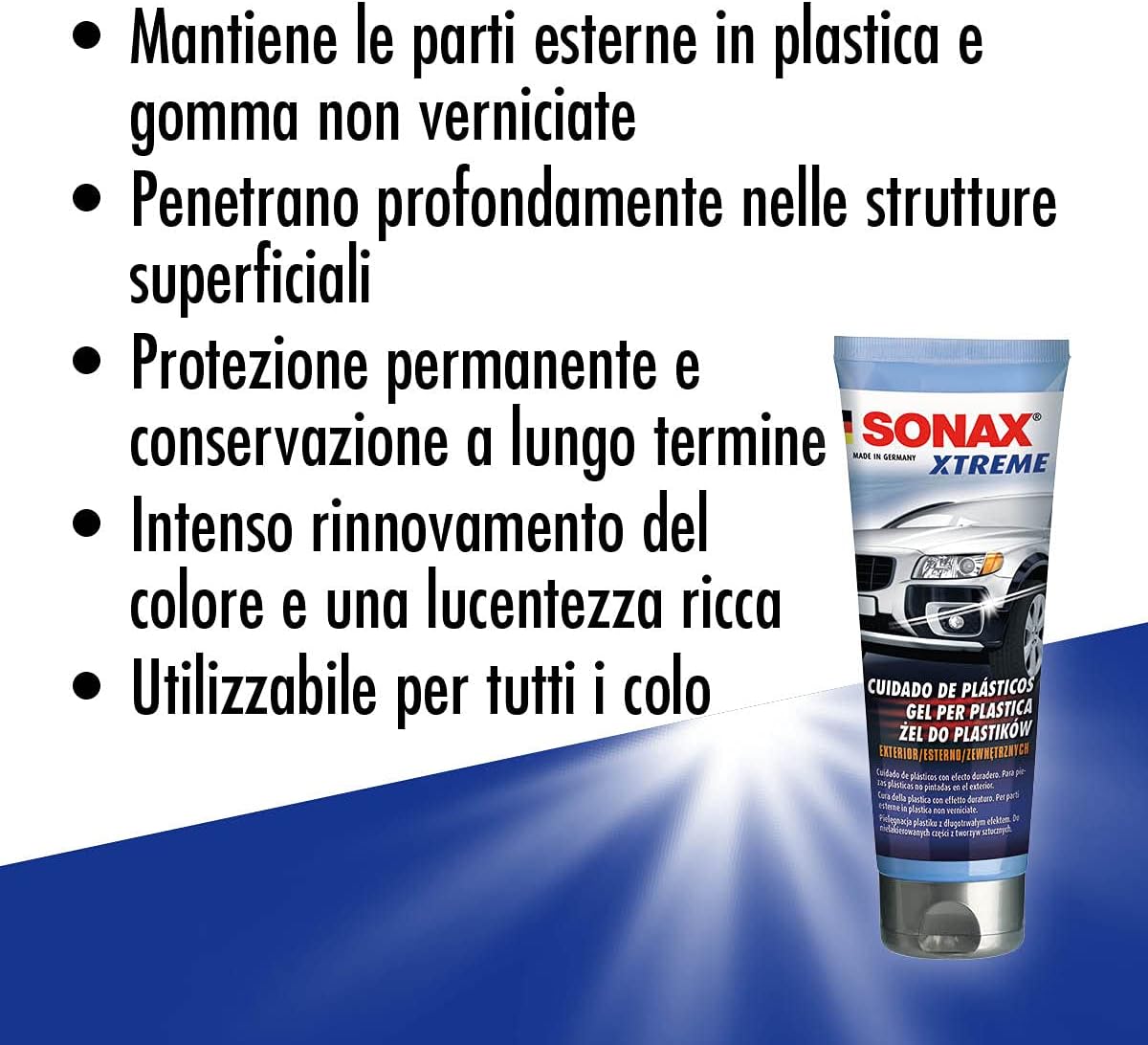 Thumbnail 2 de SONAX Xtreme Gel per plastiche Esterne Auto (250 ml) - protezione e rinnovamento per superfici in plastica non verniciate