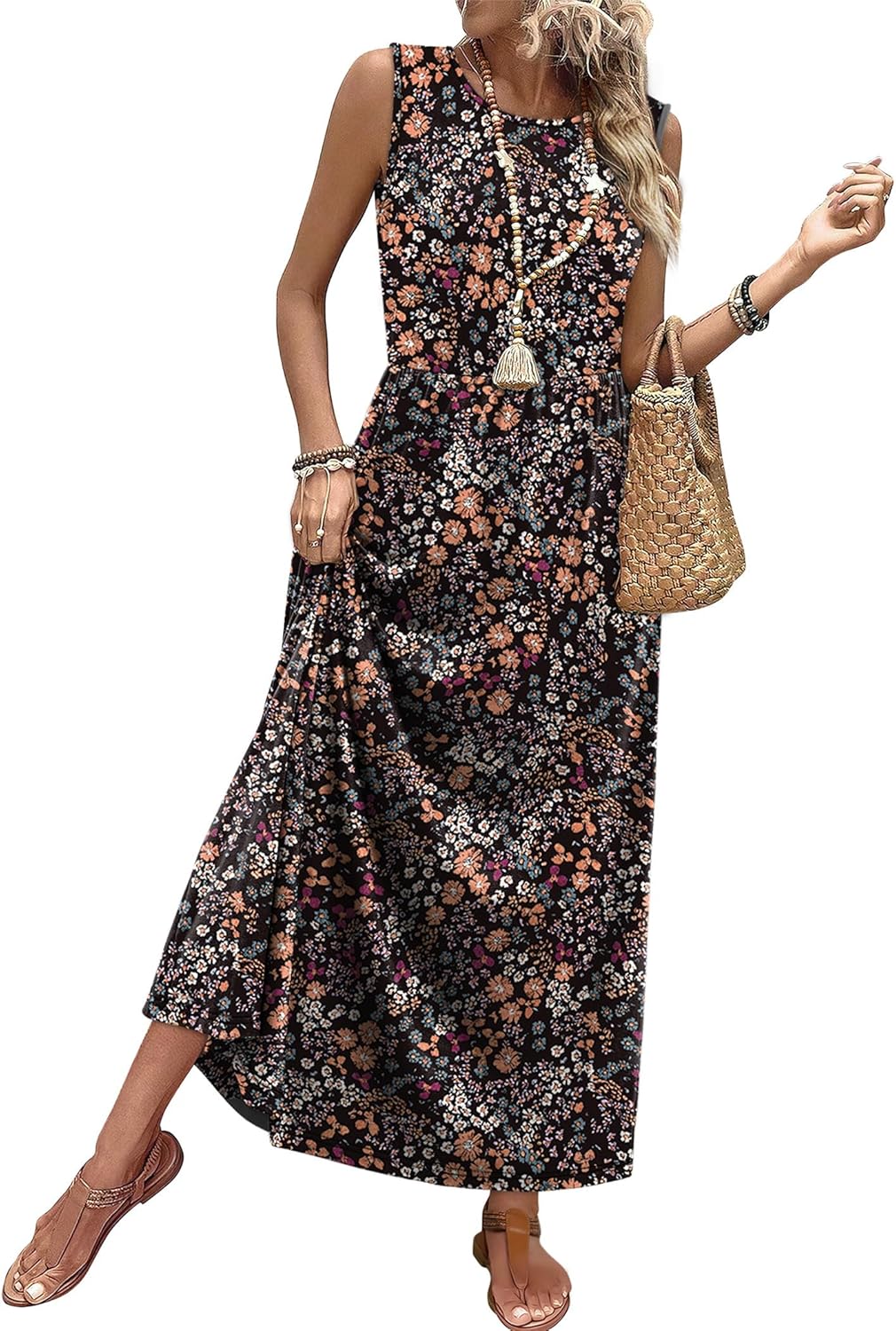 Thumbnail 6 de WIHOLL Summer Dresses for Women 2026 Maxi Dress with Pockets — Flowy A-Line Sleeveless Sundress