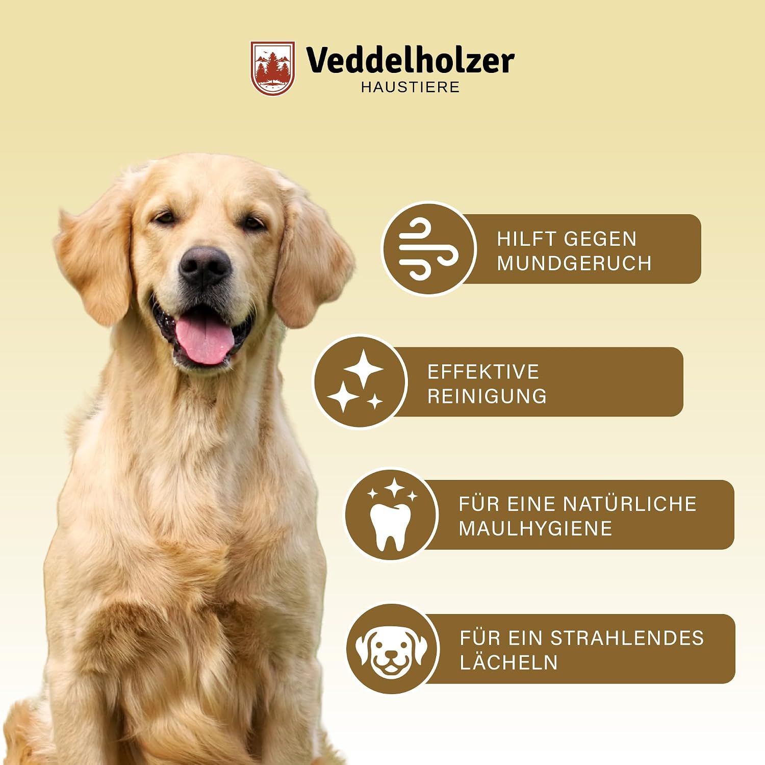 Detalle 2 de Veddelholzer Probiotisches Dentalspray Set für Hunde & Katzen – 150 ml mit Fingerzahnbürste und Enzymkomplex