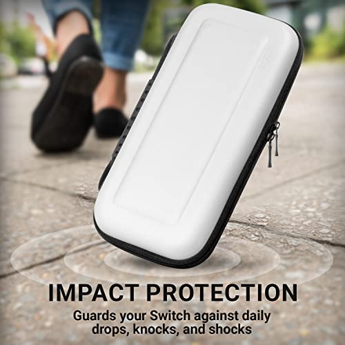 Thumbnail 3 de Orzly funda protectora de viaje para Nintendo Switch (blanca OLED y Switch original) con almacenaje