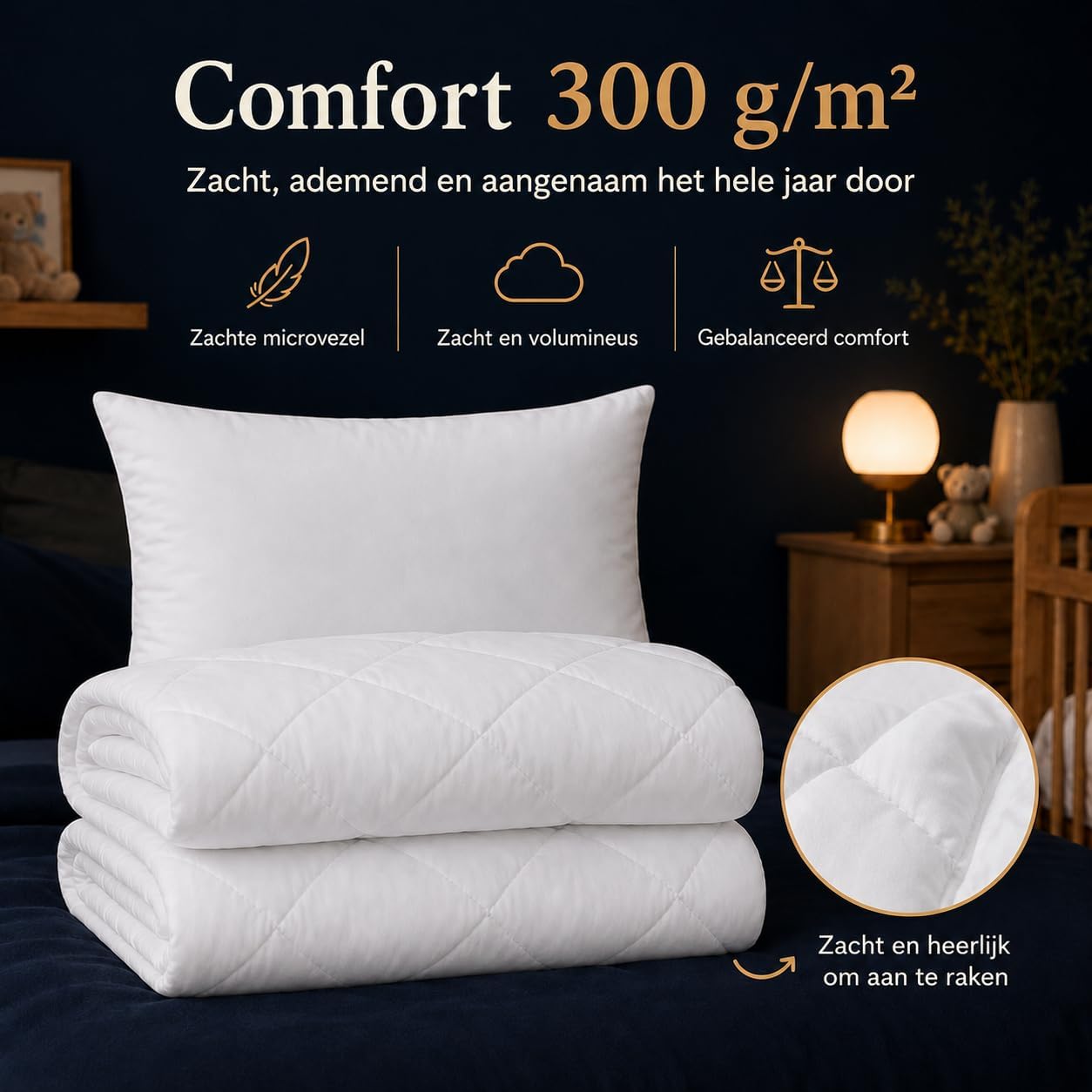 Detalle de SOHYGGE QUILT02261 kinderdekbedset 100 x 135 cm met kussen, 4 seizoenen