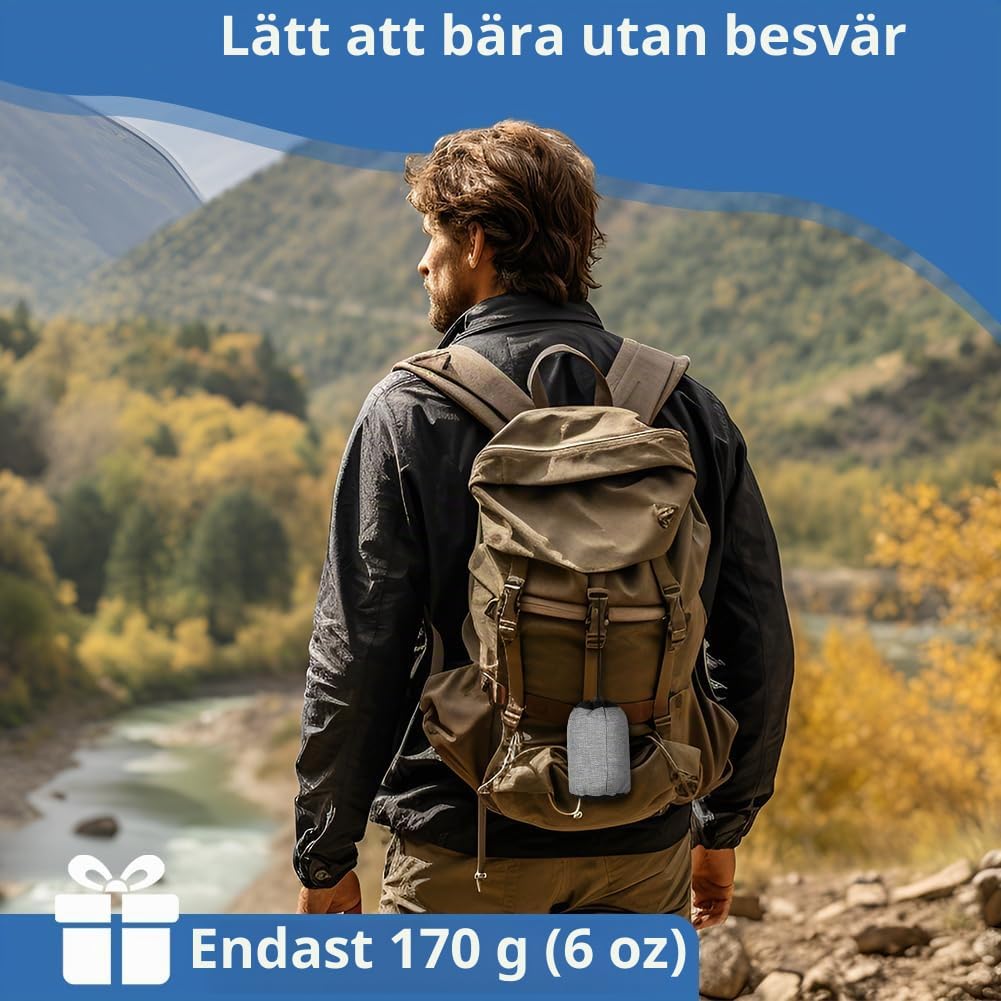 Detalle 2 de Beugo BT-AP03 uppblåsbar campingkudde med avtagbart överdrag, cirka 200 g