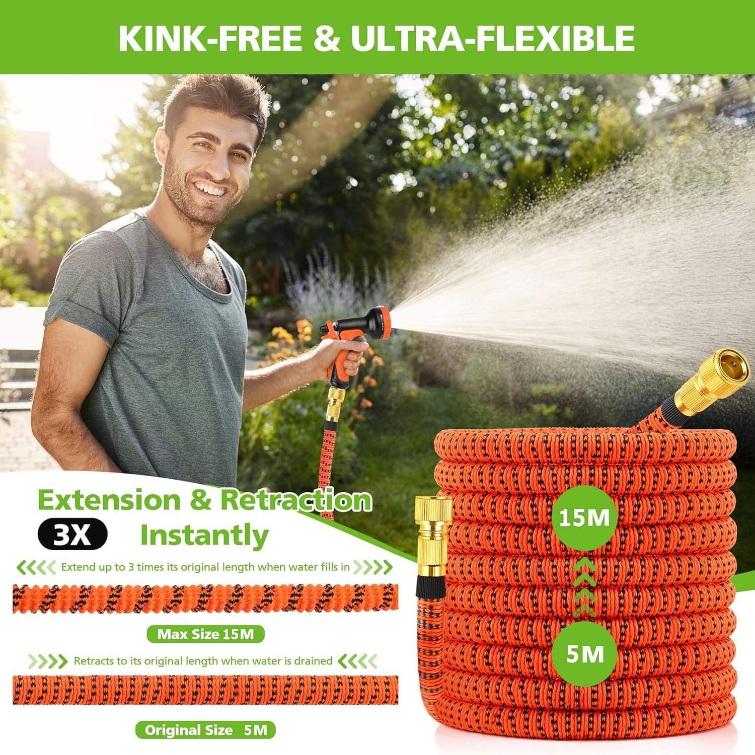 Thumbnail 3 de BoriYa Hose Pipe: Upgraded Expandable Garden Hose 50ft/15m