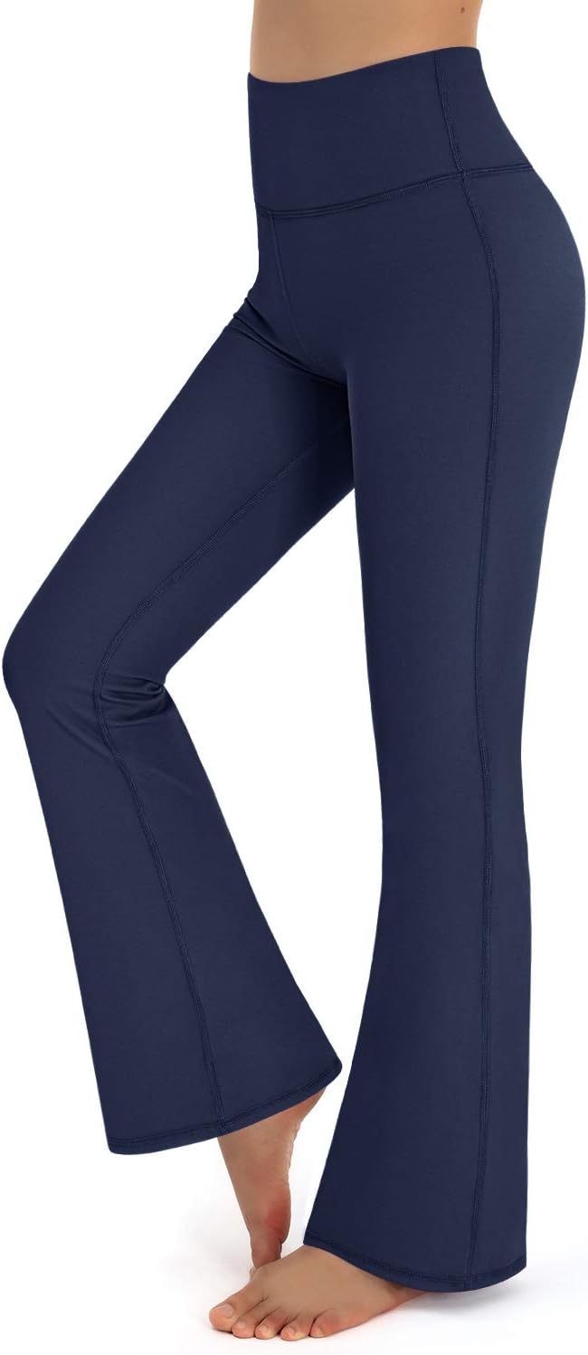 Detalle de Promoter Flared Trousers: Women Bootcut Yoga Pants with High Waist, Tummy Control and Stretch