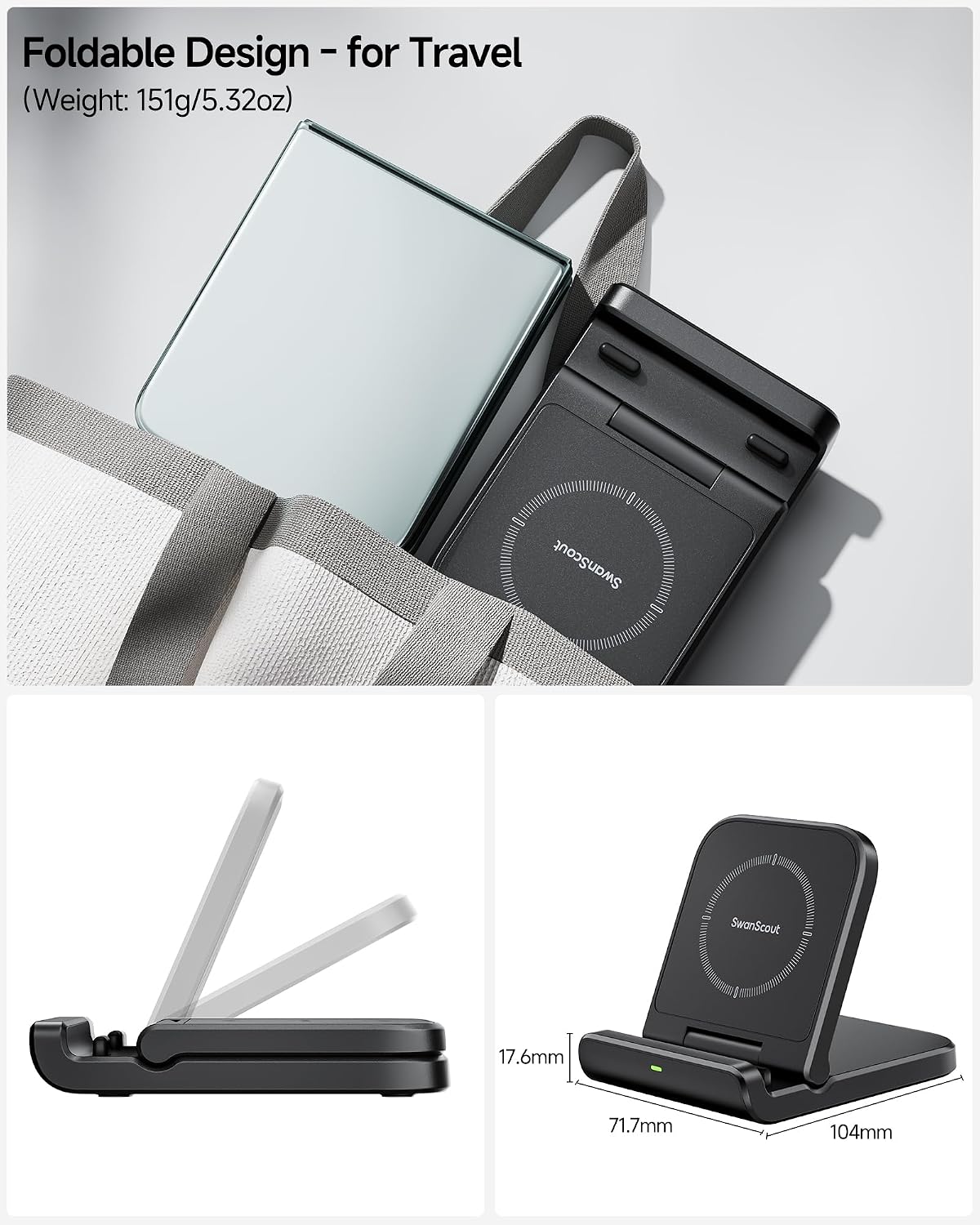 Detalle de SwanScout 501S Wireless Charger Stand 88g