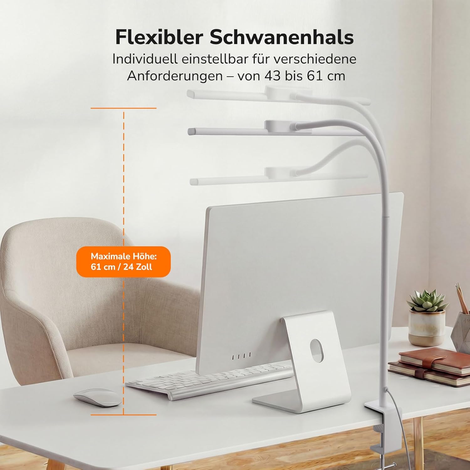 Thumbnail 3 de Lepro 11W Schreibtischlampe LED – dimmbar, klammerbar, augenschonend mit 5 Farbtemperaturen und 5 Helligkeitsstufen