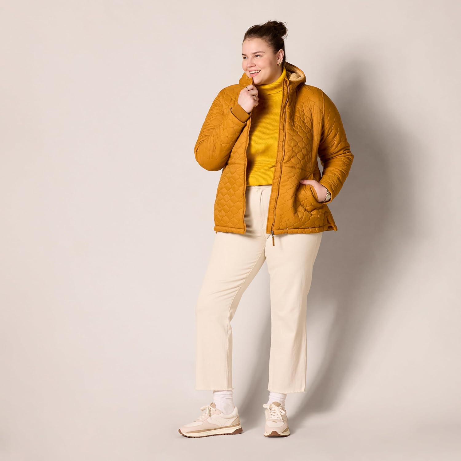 Thumbnail 5 de Amazon Essentials Damen leichte, gesteppte Steppjacke mit Sherpa-Futter und durchgehendem Reißverschluss