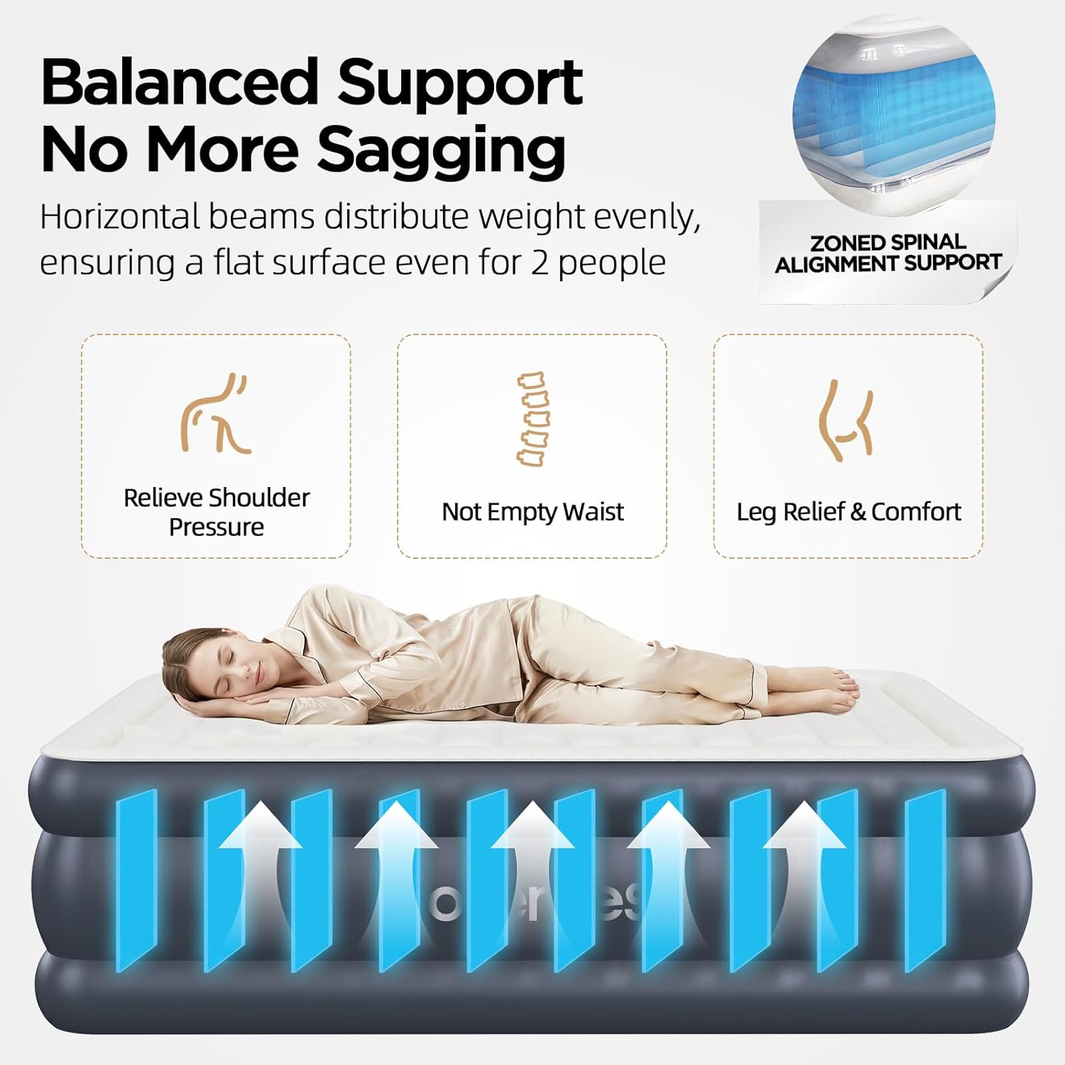 Detalle de Prosenses Queen Air Mattress, 18-Inch