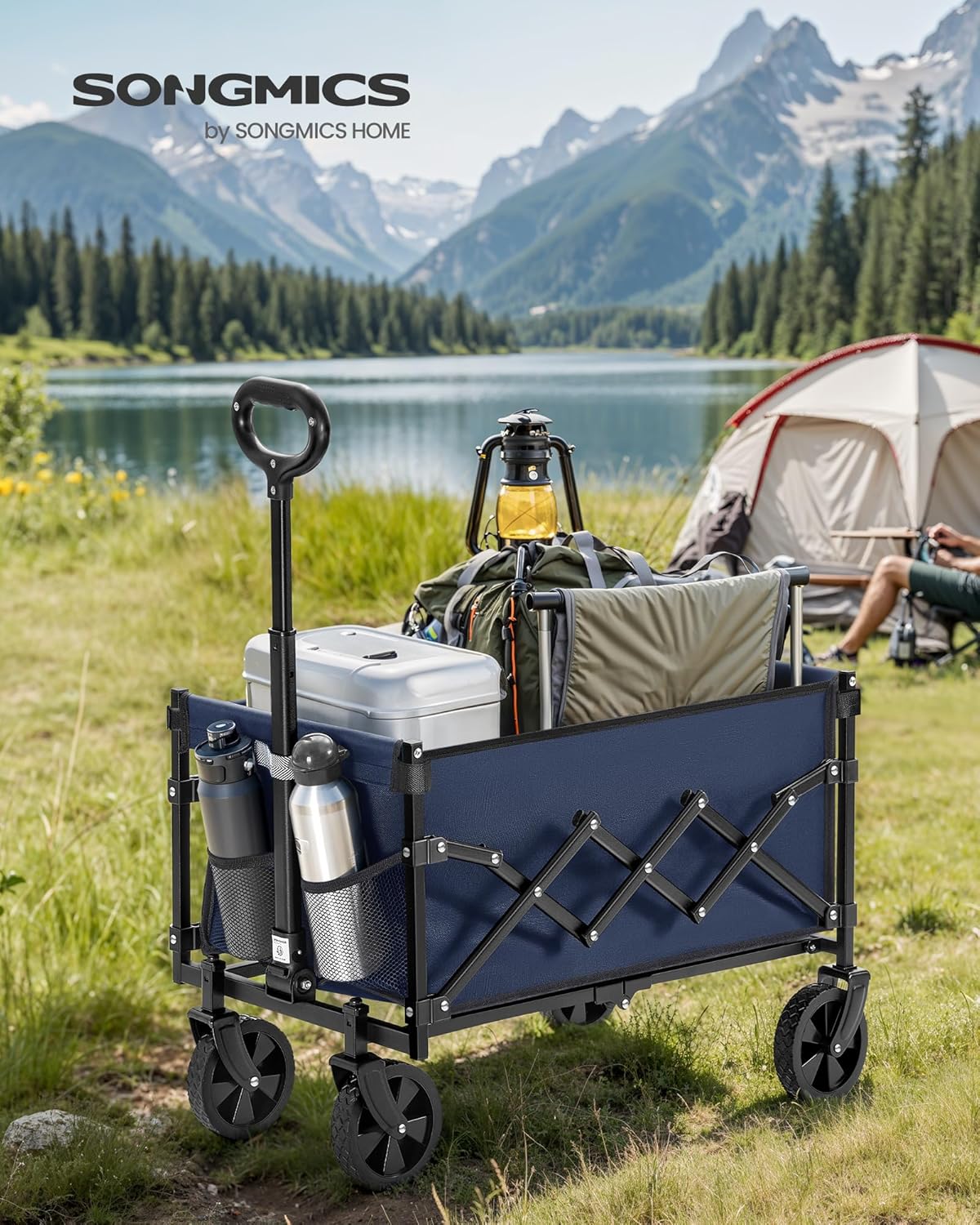 Thumbnail 1 de SONGMICS Kleiner Handwagen faltbar GFW909QE01 – kompakt, 180 kg Tragfähigkeit, 90 L, 4 Rollen