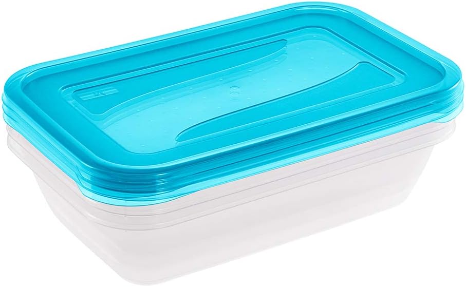 Detalle de Keeeper Set da 3 Contenitori per Alimenti Fredo Fresh 2,4 L – Blu trasparente