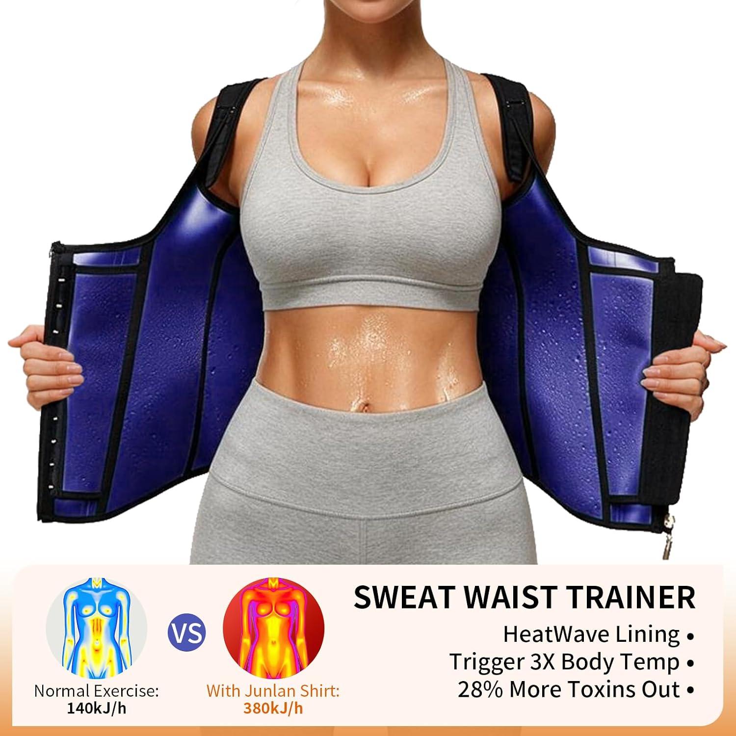 Detalle de MORECOO Women's Waist Trainer with Sauna Liner