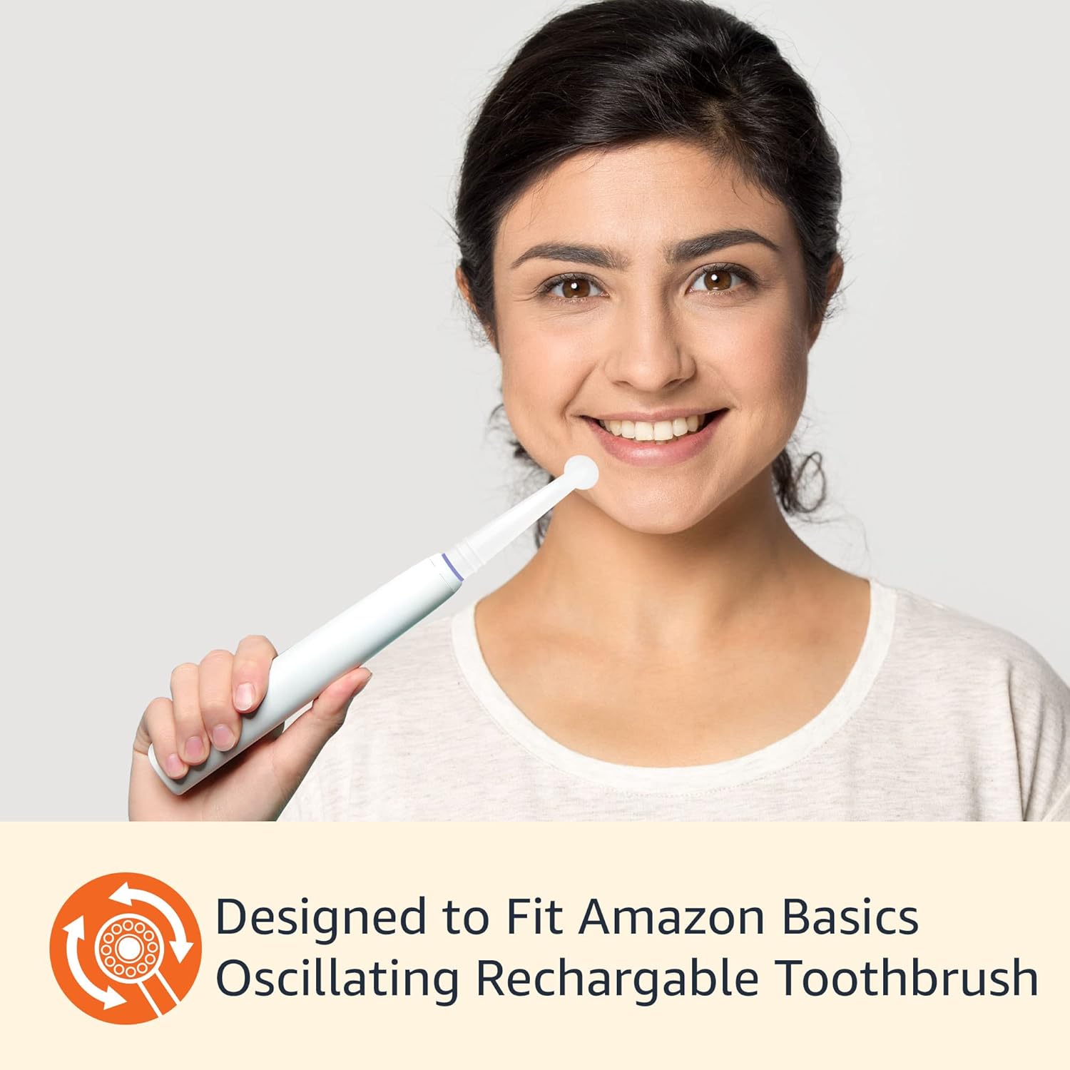 Detalle de Amazon Basics Electric Toothbrush Replacement Heads (Compatible with Most Oral-B), White, 3 Count